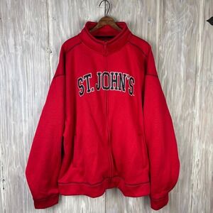 ST. JOHN'S University Red Fleece Jacket XXL Full Zip Campus Drive Cozy Tall NCAA